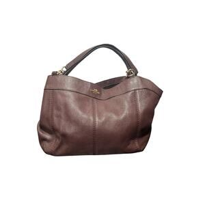 Coach Small Lexy F23537 Brown Pebbled Leather Shoulder Satchel Bag